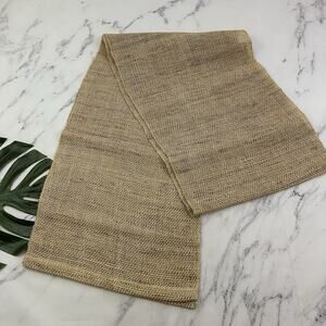 World Market Cost Plus Jute Raffia Woven Table Runner Long Boho Tropical Natural